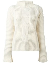 Pull en laine en tricot blanc
