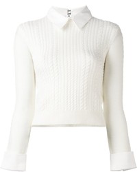 Pull en laine en tricot blanc Alice + Olivia