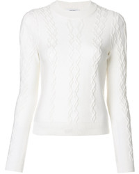 Pull en laine en tricot blanc Carven