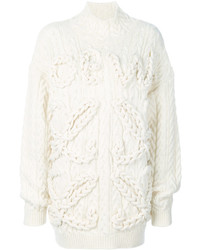 Pull en laine en tricot blanc Loewe
