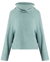 Pull en laine en tricot bleu clair