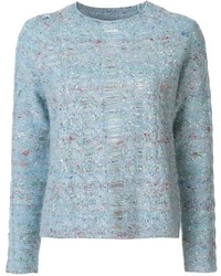 Pull en laine en tricot bleu clair Raquel Allegra