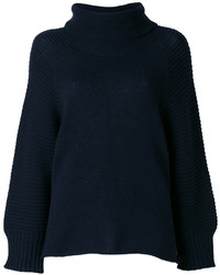 Pull en laine en tricot bleu marine Armani Collezioni