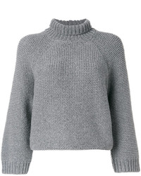 Pull en laine en tricot gris Fabiana Filippi
