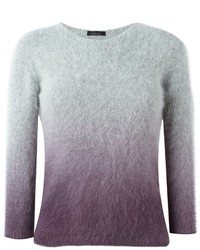 Pull en laine en tricot gris Roberto Collina