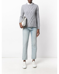 Pull en laine en tricot gris Semi-Couture