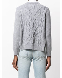 Pull en laine en tricot gris Semi-Couture