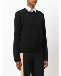 Pull en laine en tricot noir Givenchy