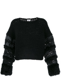 Pull en laine en tricot noir Comme des Garcons