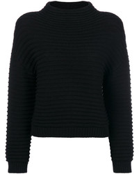 Pull en laine en tricot noir Moschino