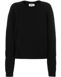 Pull en laine en tricot noir MSGM