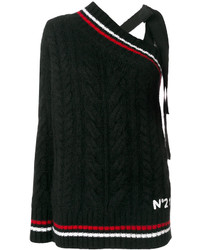 Pull en laine en tricot noir No.21