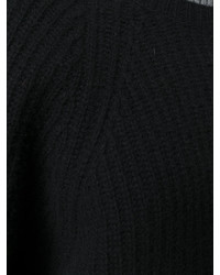 Pull en laine en tricot noir MSGM