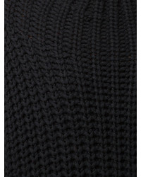 Pull en laine en tricot noir Oscar de la Renta