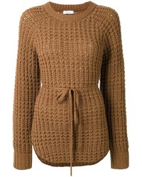 Pull en laine en tricot tabac