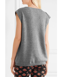 Pull en laine gris Prada