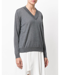 Pull en laine gris Roberto Collina