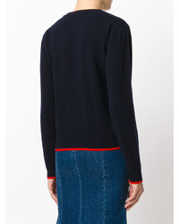 Pull en laine imprimé bleu marine Stella McCartney