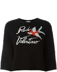 Pull en laine imprimé noir RED Valentino