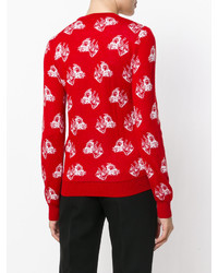 Pull en laine imprimé rouge MSGM