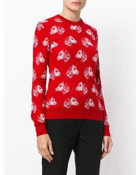 Pull en laine imprimé rouge MSGM