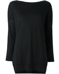 Pull en laine noir Stefano Mortari