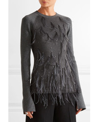 Pull en laine orné gris foncé Jason Wu