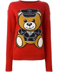 Pull en laine rouge Moschino
