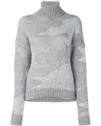 Pull en mohair camouflage gris