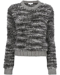 Pull en mohair en tricot gris foncé Carven