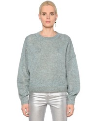 Pull en mohair en tricot gris