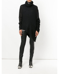 Pull en mohair en tricot noir Ann Demeulemeester