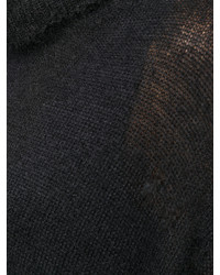 Pull en mohair en tricot noir Ann Demeulemeester