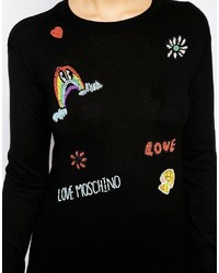 Pull en soie noir Love Moschino