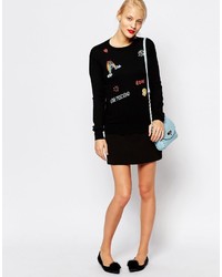 Pull en soie noir Love Moschino