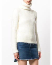 Pull en tricot blanc Saint Laurent