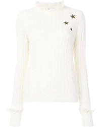 Pull en tricot blanc RED Valentino