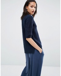 Pull en tricot bleu marine Just Female