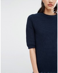 Pull en tricot bleu marine Just Female