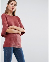 Pull en tricot fuchsia Sisley