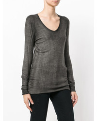 Pull en tricot gris foncé Avant Toi