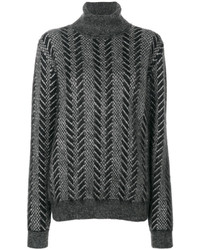 Pull en tricot gris foncé Saint Laurent