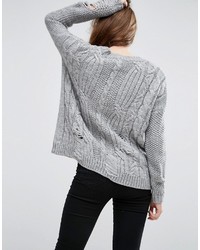 Pull en tricot gris Asos