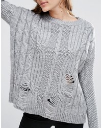 Pull en tricot gris Asos