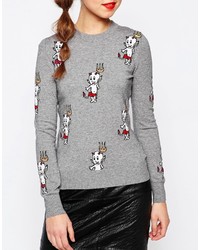 Pull en tricot gris Love Moschino