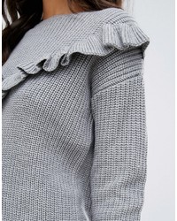 Pull en tricot gris Miss Selfridge