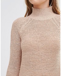 Pull en tricot marron clair Vila