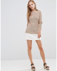 Pull en tricot marron clair Vila