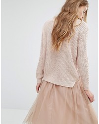 Pull en tricot marron clair Pull&Bear