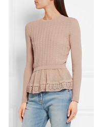 Pull en tricot rose RED Valentino